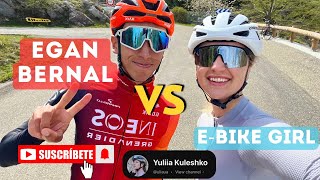 EGAN BERNAL VS EBIKE GIRL  58 WATTKG INTERVALS [upl. by Yralih]