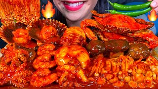 ASMR SPICY SEAFOOD BOIL makanan laut pedas 먹방 MUKBANG MASSIVE Eating Sounds [upl. by Fayina]