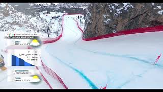 Cortina dAmpezzo 2023 Alpine Skiing downhill settered for women full course helmet POV onboard [upl. by Einej]