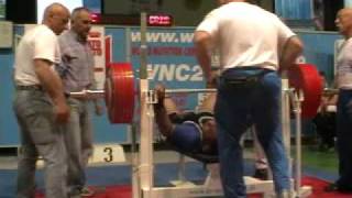 Silvio Crisafi  Panca 290kg  Record italiano e mondiale cat110kg [upl. by Aivatnahs]