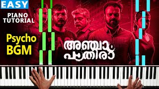 Anjaam Pathiraa BGM Piano Tutorial  Anjam Pathira Villain Psycho Bgm Status  Malayalam Piano Notes [upl. by Spring]