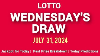 The National Lottery Lotto draw for Wednesday 31 July 2024 [upl. by Aerdnaed548]