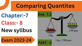 Comparing Quantities Class 8 Exe 72 PART  2 maths learnmaths learnmaths08 comparingquantities [upl. by Leerzej]