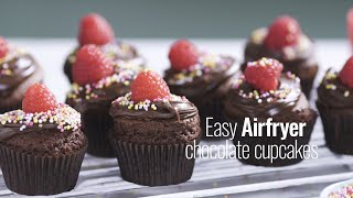 Cooking Chocolate Cupcakes in the Phillips air fryer [upl. by Darce]