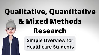 Qualitative Quantitative and Mixed Methods Research  for Healthcare Students and Researchers [upl. by Eterg]