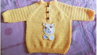 Crochet baby cardigansweater for boysgirls23 years [upl. by Gerk]