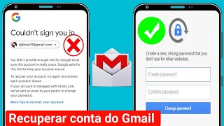 Como recuperar uma conta do Gmail sem senha  Processo completo de recuperação de conta do Google [upl. by Ydorb]