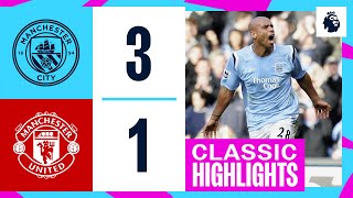 DERBY DAY DELIGHT  Man City 31 United  Classic Highlights [upl. by Adnolohs]