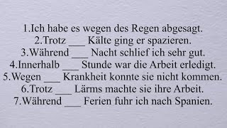 des der seiner eines einer ihrer wegen trotz während innerhalb Dativ A1 A2 B1 B2 [upl. by Drandell]