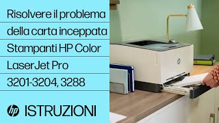 Come risolvere un inceppamento della carta  Stampanti HP Color LaserJet Pro 32013204 3288 [upl. by Newg]