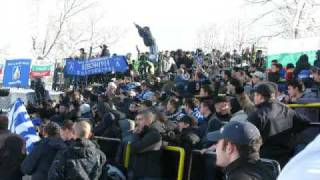 Levski fans in Pernik [upl. by Nwahsek]