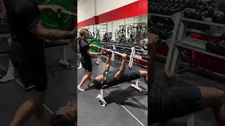 Worlds HARDEST Bench Press Offset Leverage Bench Press NFL pro Kingsley Enagbare [upl. by Riane]