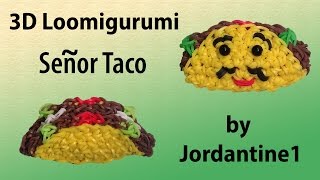 New 3D Loomigurumi  Amigurumi Señor Taco  Rubber Band Crochet  Rainbow Loom  Hook Only [upl. by Decato]