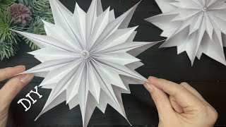 How To Make 3D Paper Snowflakes Christmas Decoration [upl. by Elakram]