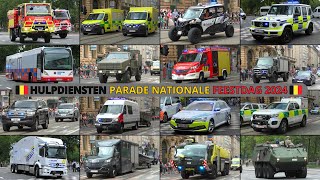 NATIONALE FEESTDAG BRUSSEL 2024  Enorme parade van 150± Militaire en Hulpdienstenvoertuigen 🇧🇪 [upl. by Yriek]