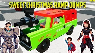 Cars for Kids  BRICK RIGS MAYHEM WITH CHRISTMAS CARS AND FIRETRUCKS AND TANKS [upl. by Johannah716]