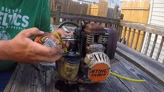 Making My Stihl FS90r Trimmer run like new again New Carb [upl. by Zorina508]