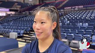 Kaitlyn Chen UConn womens basketball pregame Fort Hays State  11224 [upl. by Aneerahs]