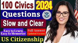 Quick Practice for 100 Civics Questions 2024 I US Citizenship USCIS Interview Citizenship Test [upl. by Nileuqcaj537]