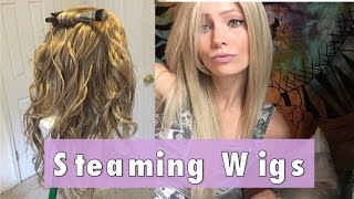 CurlStraighten Synthetic Wigs with Steam  Tutorial [upl. by Oshinski955]