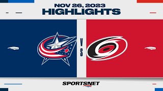 NHL Highlights  Blue Jackets vs Hurricanes  November 26 2023 [upl. by Ermey981]