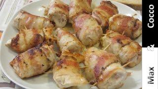 Involtini di pollo farciti con prosciutto e provola  Ricetta sfiziosa [upl. by Dranoel]