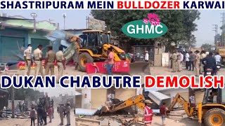 Dukan Chabutre Demolished in Shastripuram Hyderabad by GHMC [upl. by Worrell322]