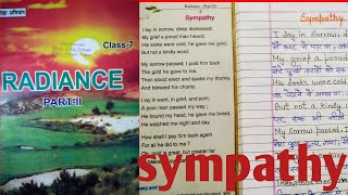 SympathyEnglishRadianceClass 7poembihar boardchapter 1with meaning [upl. by Eittam]