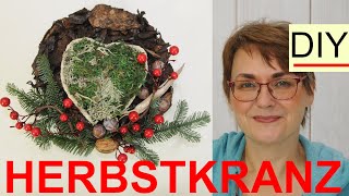 Herbstkranz aus Naturmaterialien selber machen  Grabschmuck DIY für Allerheiligen [upl. by Tomlinson]