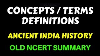 ancient indian history old ncert concepts terms definitions prachin bharat ka itihas in hindi upsc [upl. by Llireva]