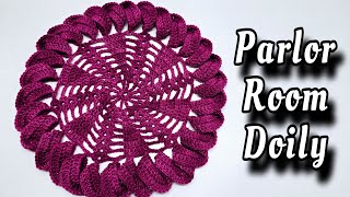 How To Crochet An Easy Doily Tutorial  Parlor Room Doily [upl. by Cohlette]