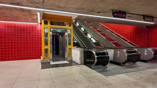 Sweden Stockholm Norsborg Subway Station 1X escalator 1X inclined elevator [upl. by Morgen]