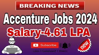 Accenture Off Recruitment 2024 Hiring for Freshers Salary Rs 4 61 LPA [upl. by Ykciv]