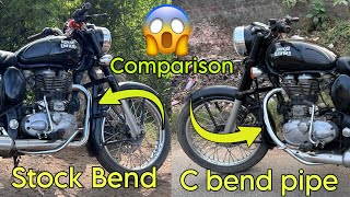 C bend pipe in bullet vs Stock bend comparison  C bend pipe patakha vs stock bend patakha challenge [upl. by Jorgenson]