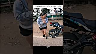 Superbike on rapido prank with cute girl shorts bike rider biker motovlog [upl. by Ecahc]