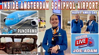 Inside Amsterdam Schiphol Airport live 🔴 Christmas Day 2023 [upl. by Jez]