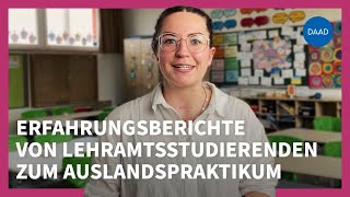 LehramtInternational OTöne von Geförderten zum Schulpraktikum im Ausland KV [upl. by Laaspere541]