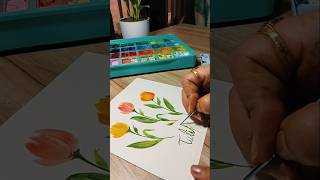 A day with Tulips shorts botanicalart viral flowerpainting artwork amijetomar [upl. by Hermon]