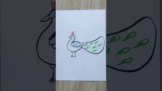 How to draw a peacock with number 2 shorts drawing art [upl. by Aicila62]