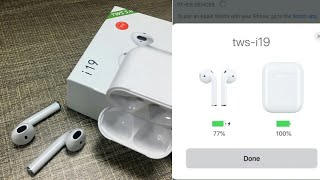 i19 TWS Review  AirPods unbox [upl. by Erdnua]