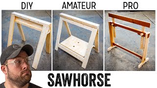 3 LEVELS of Sawhorses DIY to PRO Build [upl. by Lisabet88]