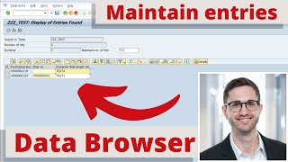 Maintain Entries in Data Browser SE16 SE16N SE16H [upl. by Latona]