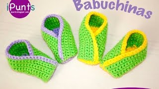 Tutorial Babuchinas Zapatillas a ganchillo paso a paso [upl. by Llabmik]