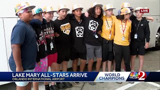 Lake Mary Little League players get big welcome at Orlando airport after winning World Series [upl. by Lilah]