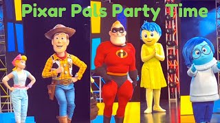 Disneyland Disney World Pixar Pals Party Time 2024  Sadness Joy Woody Mr Incredible and more [upl. by Tterag]