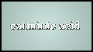 Carminic acid Meaning [upl. by Tnahsarp]