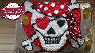 Piraten Torte Anleitung  How to make a pirate girl cake [upl. by Leamaj]