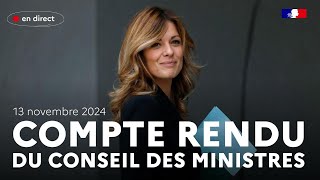 Compte rendu du Conseil des ministres du 13 novembre 2024 [upl. by Gan223]