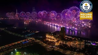 Ras Al Khaimah New Year’s Eve Drone amp Fireworks Display [upl. by Iralam]