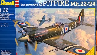 Revell Spitfire Mk22 24 132 scale review [upl. by Elly]